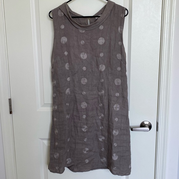 Lina Tomei 100% Linen Dress Made in Italy Size L - Picture 2 of 9